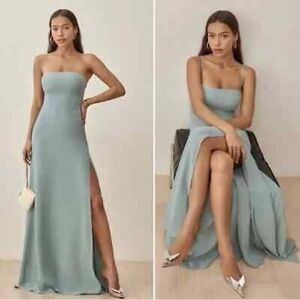 Reformation Ingrid Sage Green Strappy Dress
